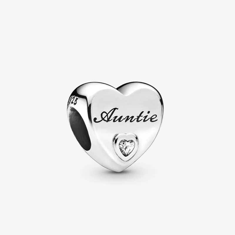 

Volayer 925 Sterling Silver Bead Daughter Sister Mom Dad Love Heart charms fit Original Pandora Bracelets for Women Jewelry