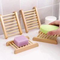 200pcslots natural bamboo wooden soap dish wooden soap tray holder storage soap rack plate box for bath shower