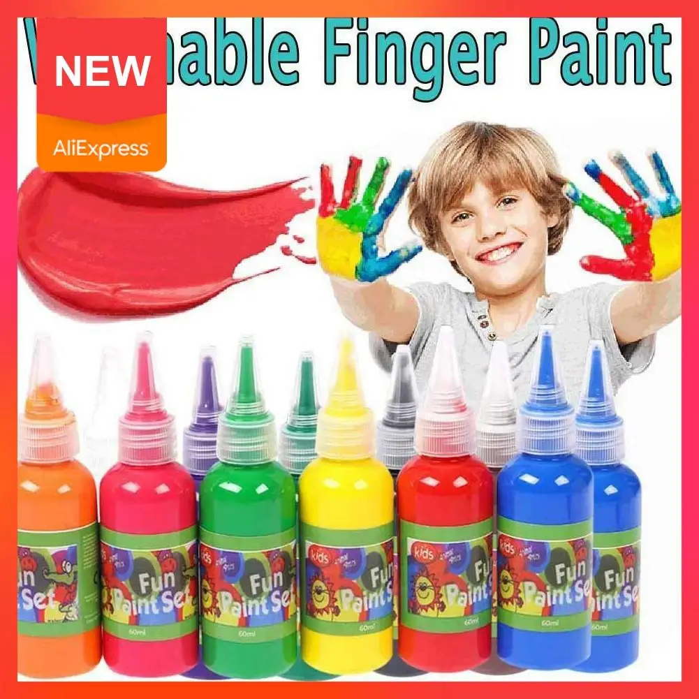 

12 Цвет 30 мл воды Цвет краска для детей дошкольного возраста, поставки Finger Paint мыть для детей подарок DIY живопись