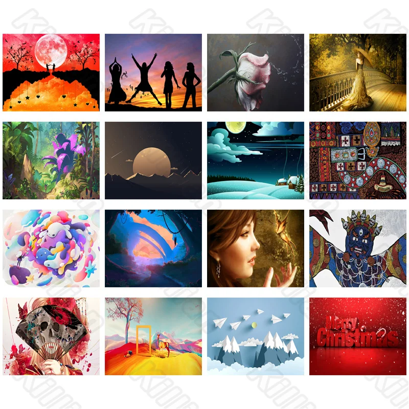 

Diy Diamond Decoration Painting Cartoon Landscape Sunset Square Diamond Round Diamond Customizable Wall Art Decoration
