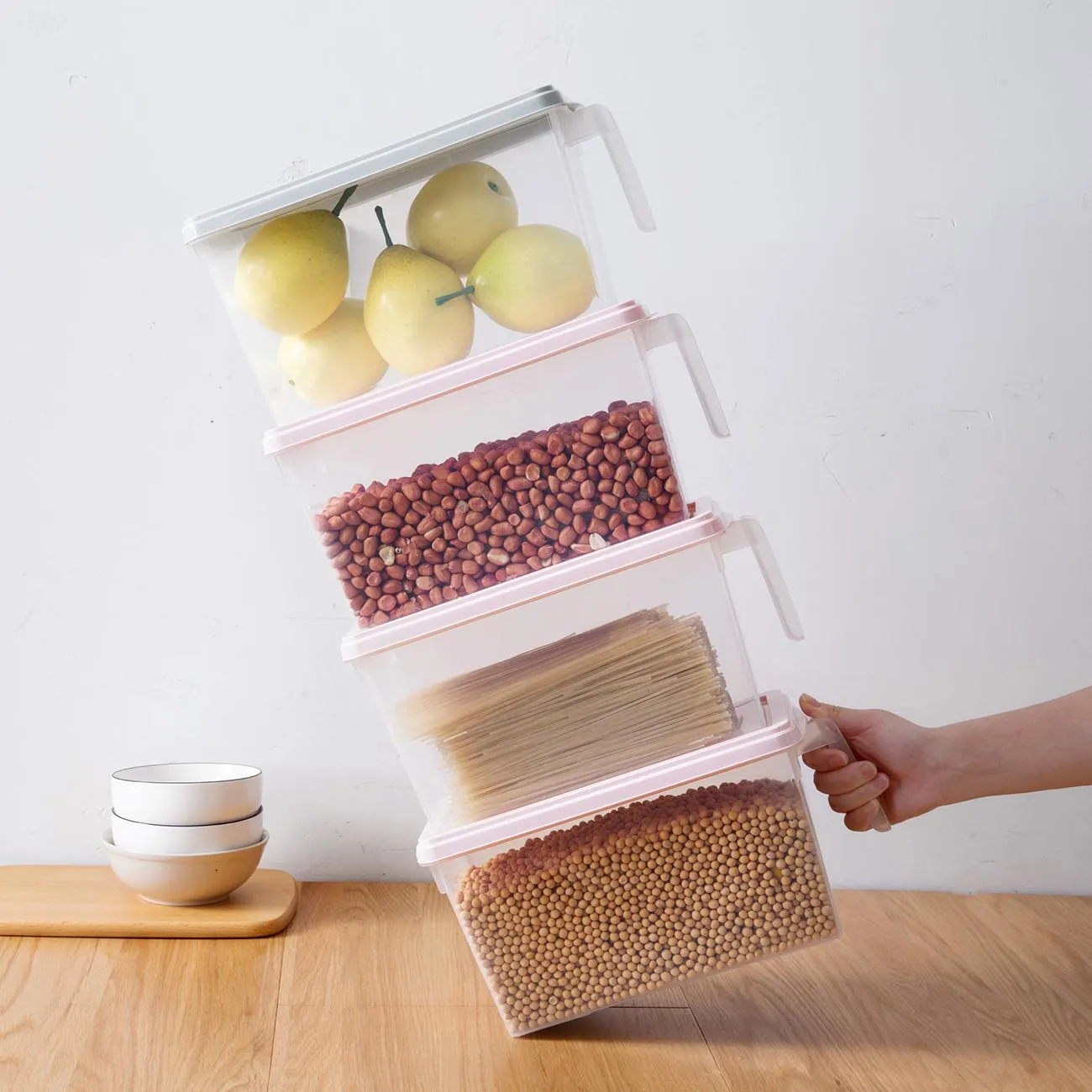 Kitchen Storage Containers with Handle Food Container Clear Box Refrigerator Organizer Keep Fruits Meat Fish Fresh | Дом и сад