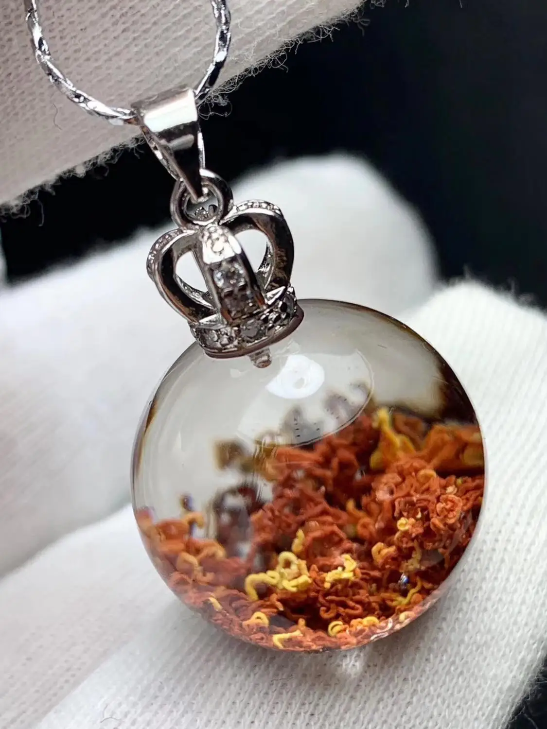 Высокое качество натуральный Зеленый Фантом подвеска в виде капли воды сад 36x26x17