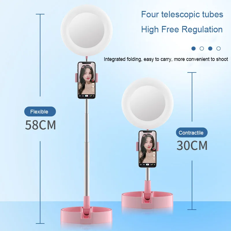 Светодиодная лампа для селфи G3 складной телескопической в прямом эфире