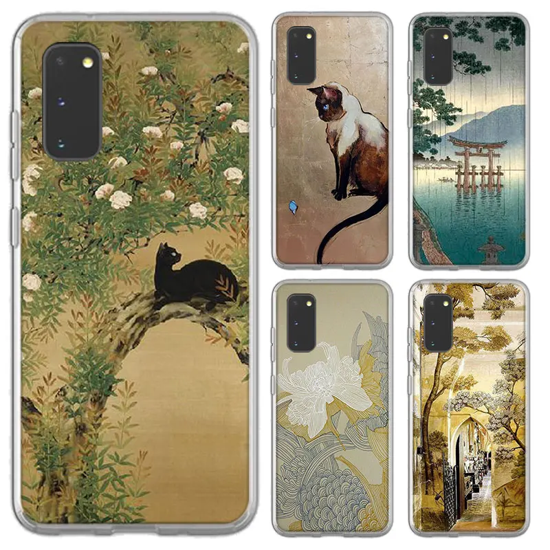 

Popular retro Chinese style Case For Samsung Galaxy S30 S21 S20 Ultra 5G S10E S10 S9 S8 Plus + Soft TPU Transparent Cover Coque