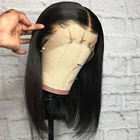 Короткий парик Боб, прямые парики из человеческих волос на сетке спереди для женщин, бразильский парик 360 на сетке спереди, предварительно выщипанный парик на сетке Dolago