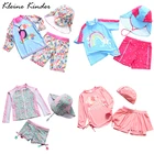 Купальный костюм для девочек с длинным рукавом, детские плавки с защитой от УФ излучения, купальник для девочек, пляжная одежда для детей 12 лет