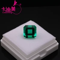 cadermay hydrothermal emerald gemstones asscher cut lab grown colombian square emerald for jewelry making