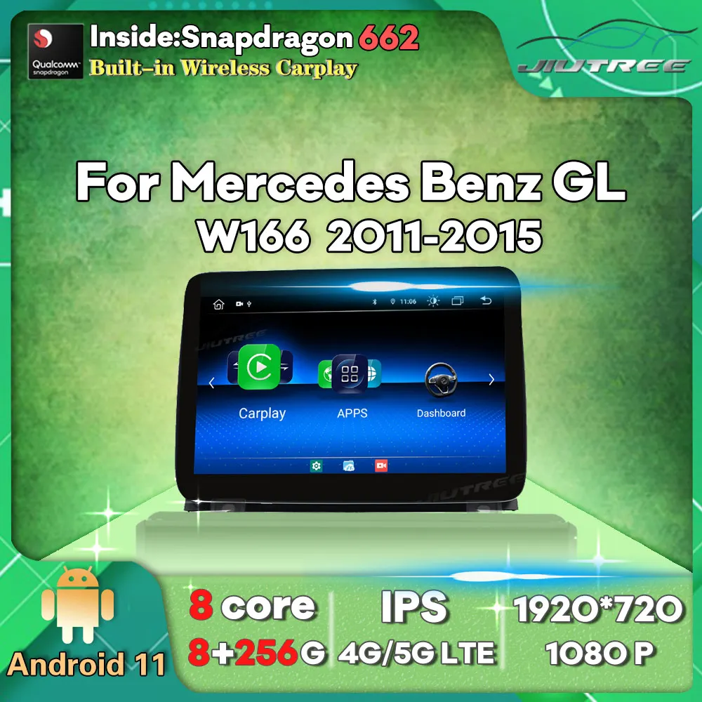 

Автомобильный радиоприемник 8 + 256G 9 дюймов Android 11 для Mercedes Benz ML W166 2011-2015 GPS-навигация DVD мультимедийный плеер Автомобильный стерео приемник