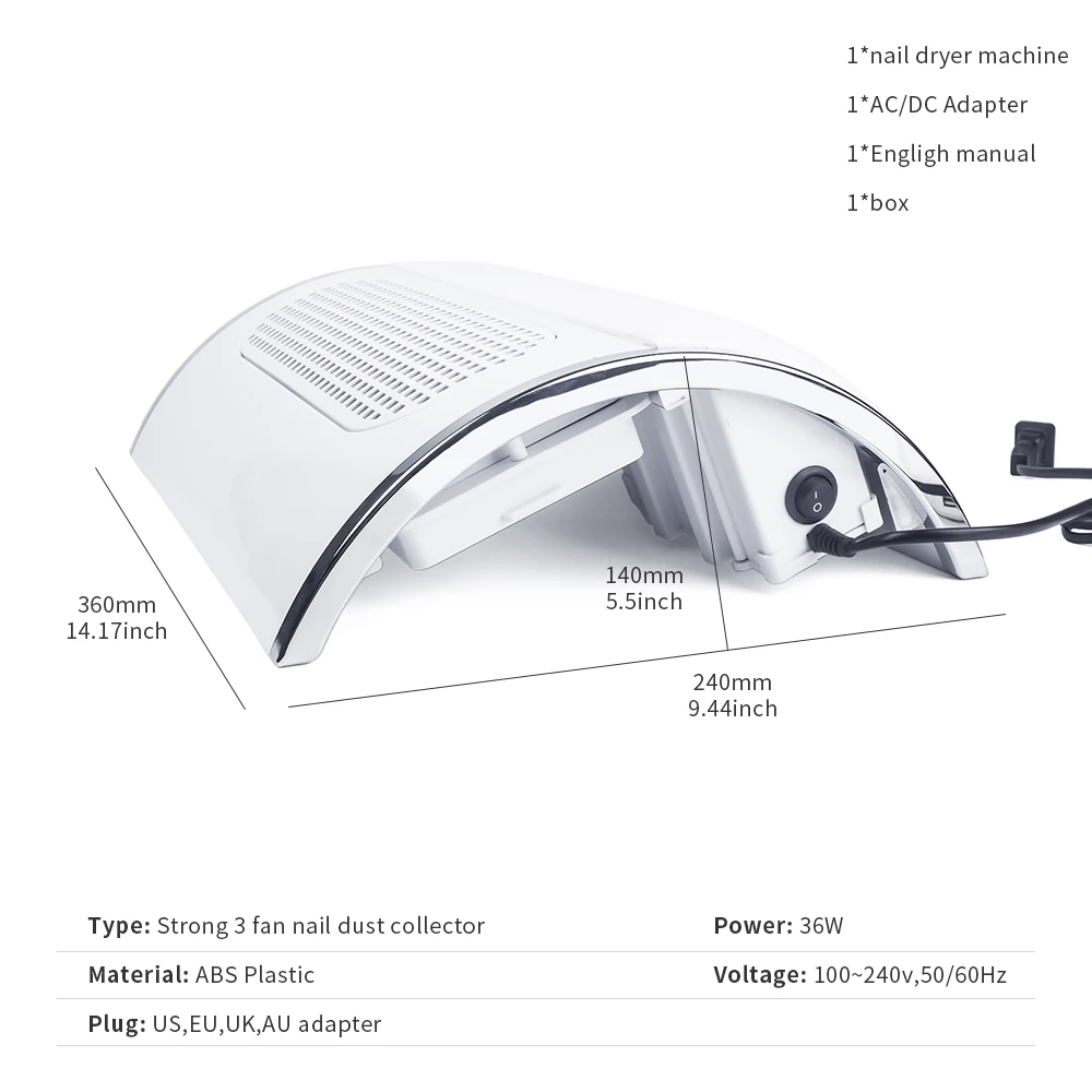 3 вентилятора профессиональный пылесос для всасывания пыли мощный гель ногтей