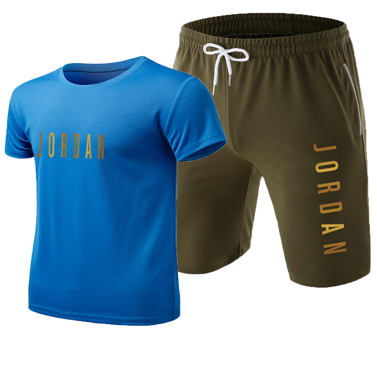 

Fashion brand clothing men's T-shirt + beach pants suit 2021 summer casual jogging sportswear T-shirt suit street shooting