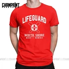 Мужские футболки Lifeguard North Shore MAUI, гавайская Уникальная футболка из 100% хлопка, Пляжная красная спасательная форма, футболки, топы, подарок