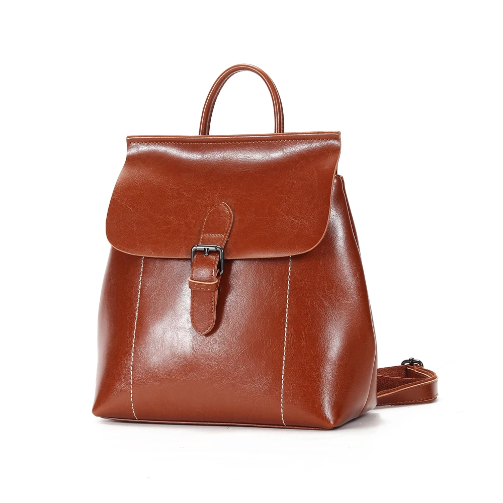 

Vintage Backpack Women Genuine Leather Shoulder Bags Lady High Quality School Backpack For Girls Multifunction Travel Rucksack