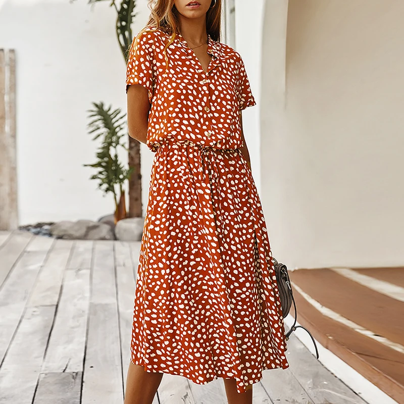 Женское винтажное однотонное платье ATUENDO летние богемные сексуальные платья с