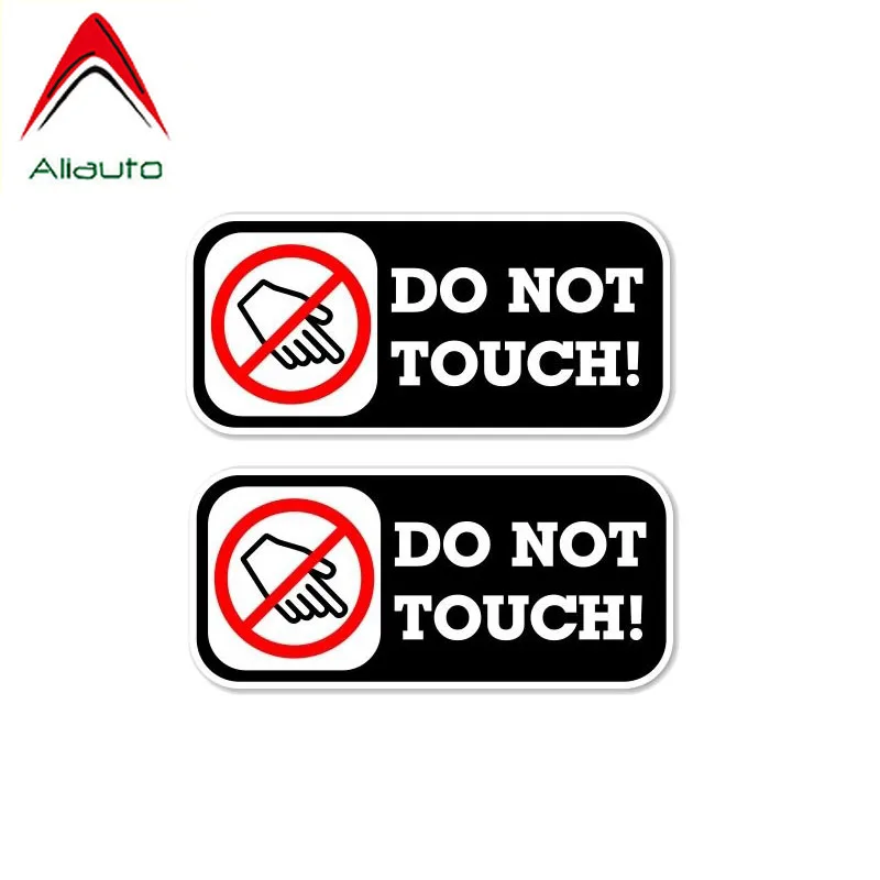 Предупреждающая Автомобильная наклейка Aliauto 2 X не трогайте Авто Декор из ПВХ