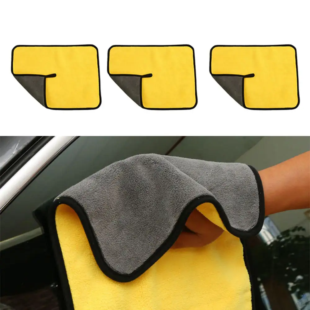 

Auto Care Super Thick Microfiber Car Cleaning Towel 30*40cm Yellow Gray 3x