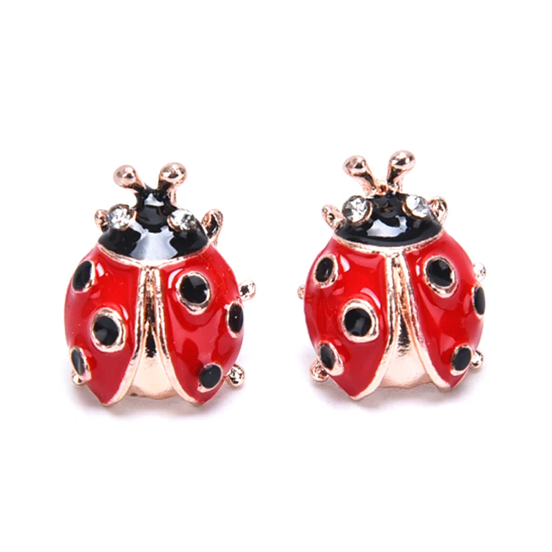 

Hot 1Pair Ladybug Earrings Cute Animal For Women Girl Fashion Adorable Insect Ladybird Stud Earrings Jewelry
