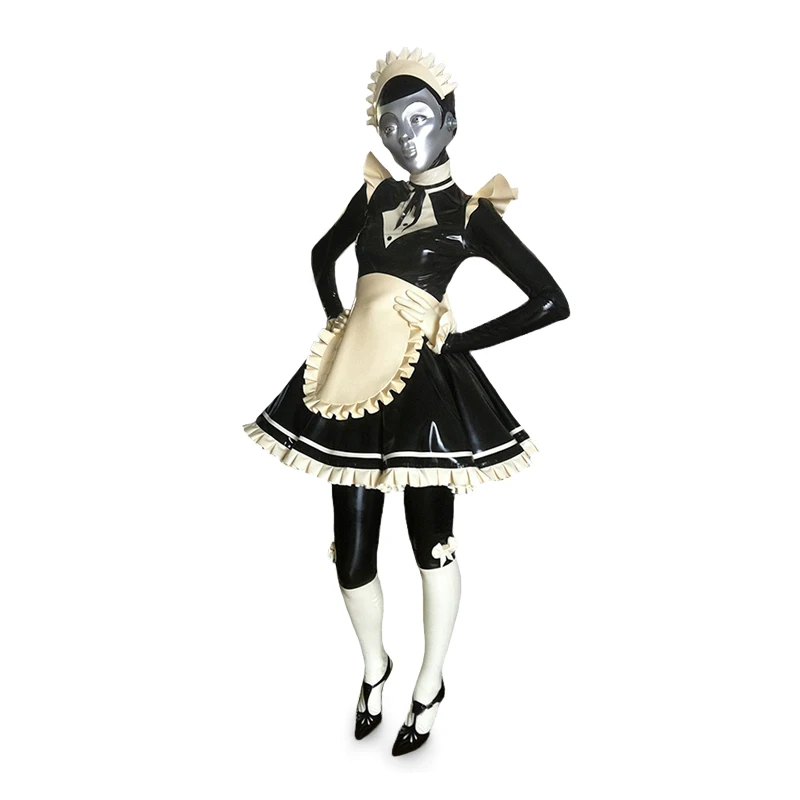 Латексный костюм горничной для косплея