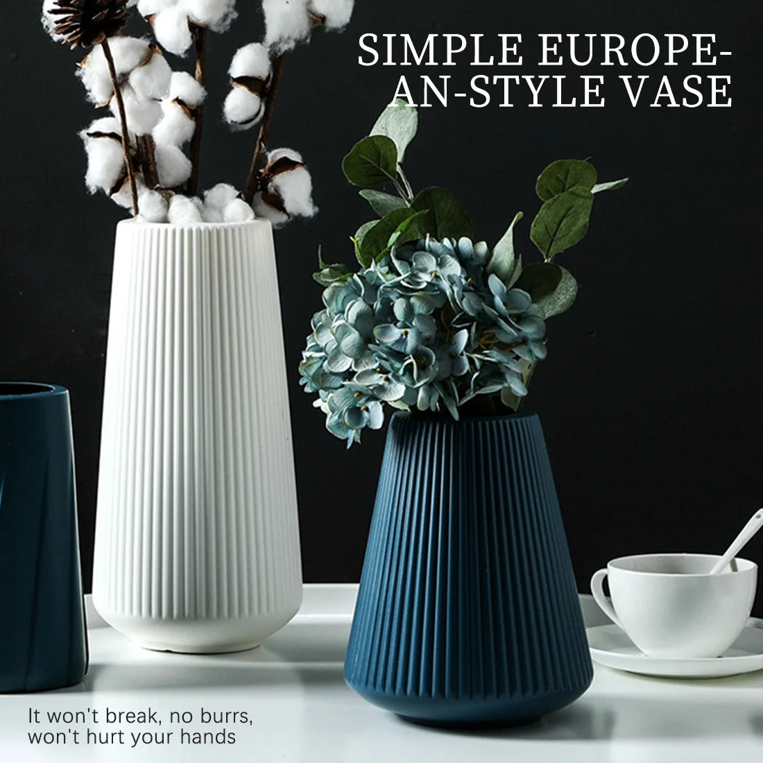 

European-style plastic vase, home decoration, modern origami vase, flower arrangement, drop-proof wedding decoration tool vase