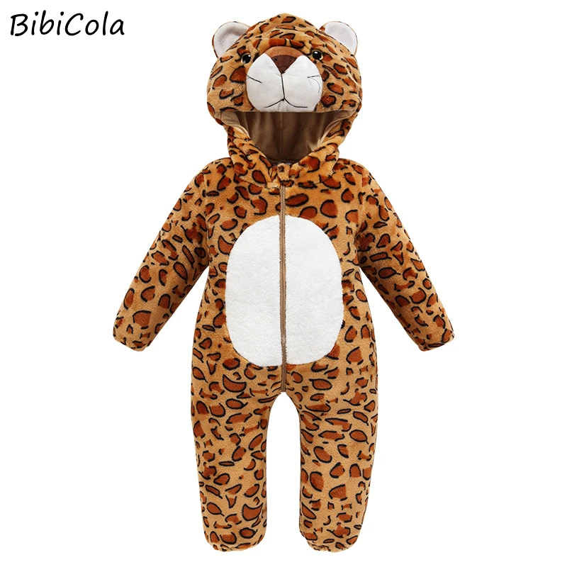 

Зимний комбинезон с капюшоном для новорожденных девочек и мальчиков с рисунком животных; Комбинезон; Одежда; Модный детский костюм; Комбинезоны; Ropa Bebes