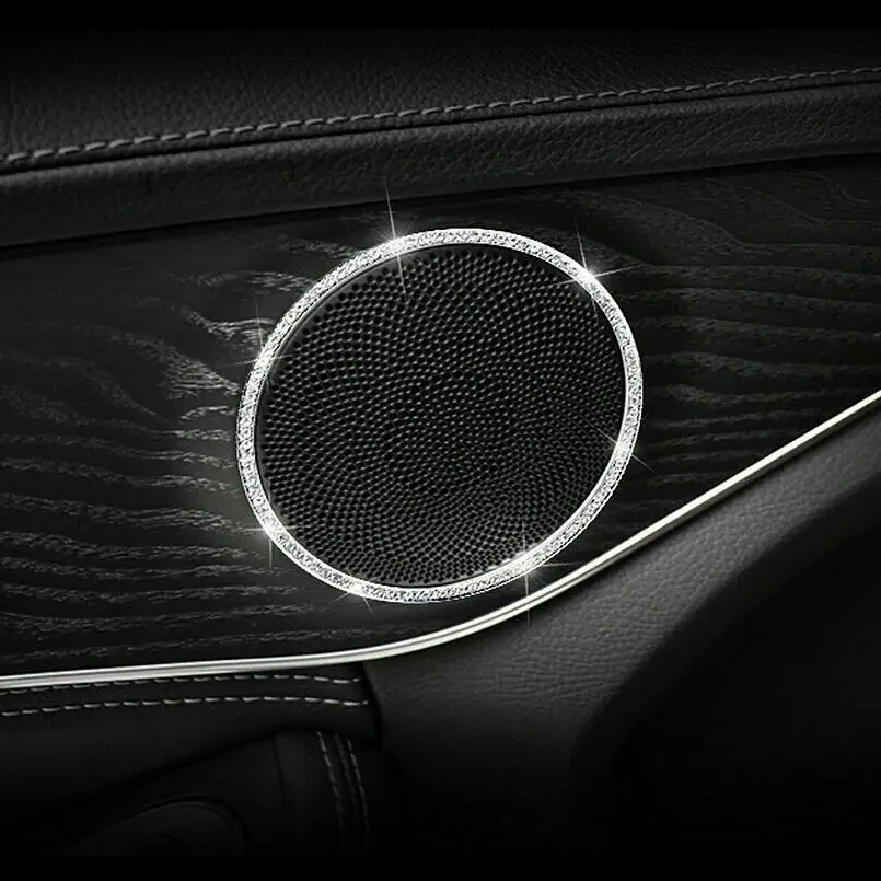 

New arrive For Mercedes Benz New C-Class GLC260 C200 Silver Audio Speaker Decor Diamond Ring Decal