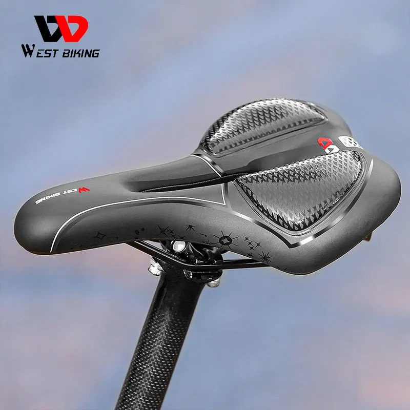

WEST BIKING Bicycle Saddle Gel Sponge Filled Comfortable Cushion For Men Selim MTB Bike Front Seat Mat Breathable Cycling Saddle