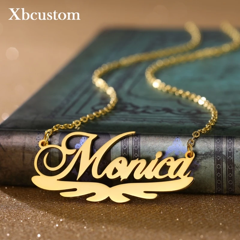 Ожерелье с именем на заказ звено из нержавеющей стали крылья ангела Женские
