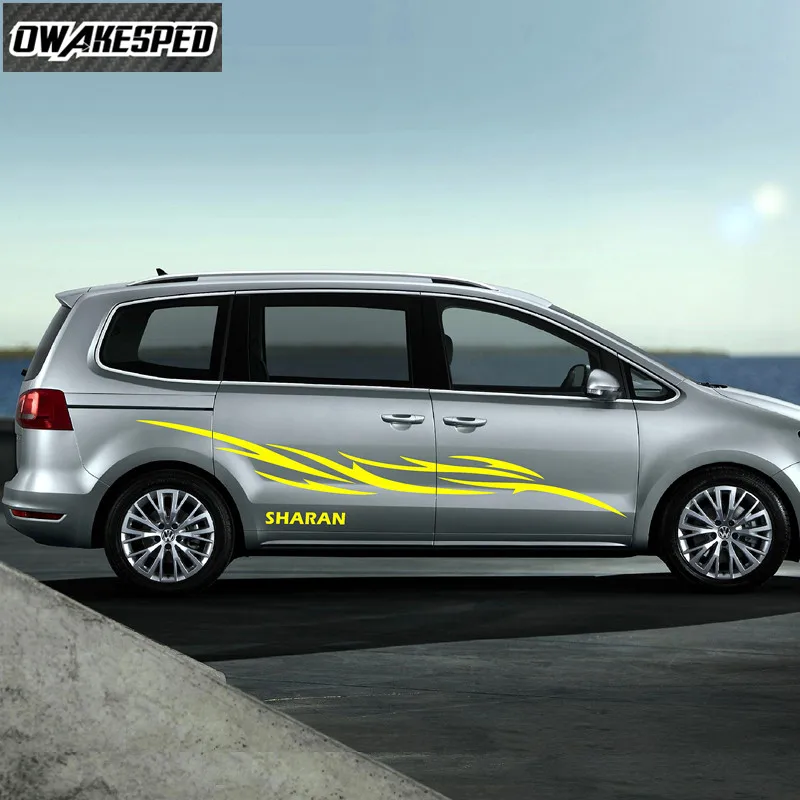 

Авто двери Декор наклейки DIY виниловые наклейки для-Volkswagen Sharan 1 Набор обе стороны автомобиля тела наклейки спортивные полосы наклейки