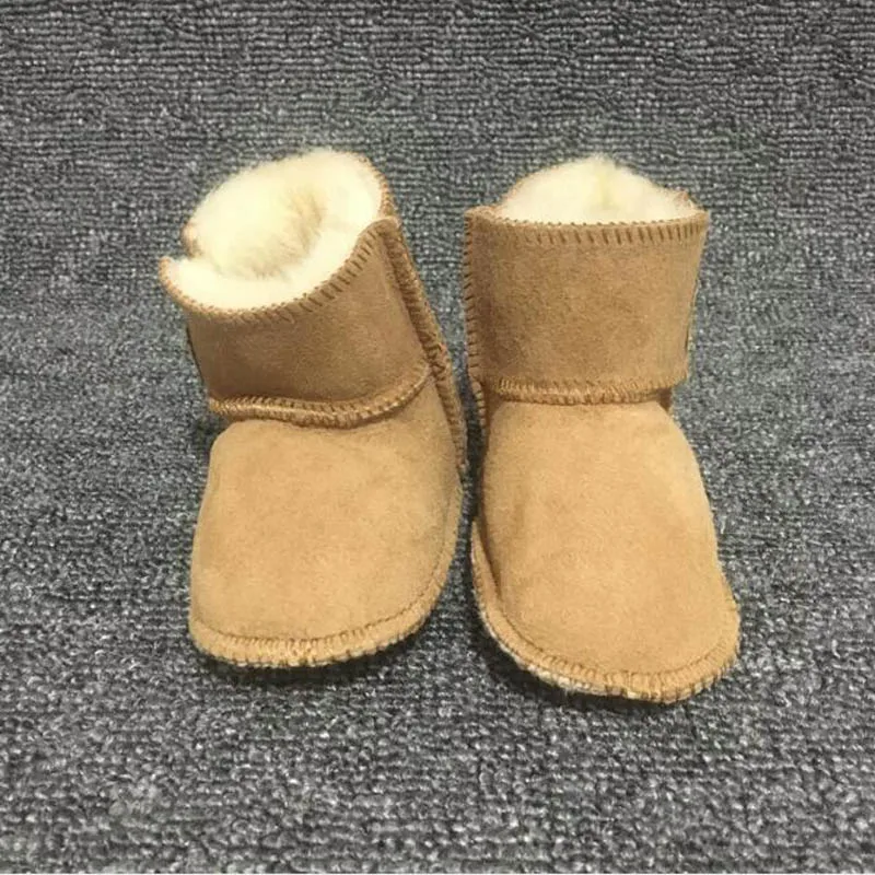 Теплая обувь для малышей из искусственной кожи нескользящая маленьких девочек и