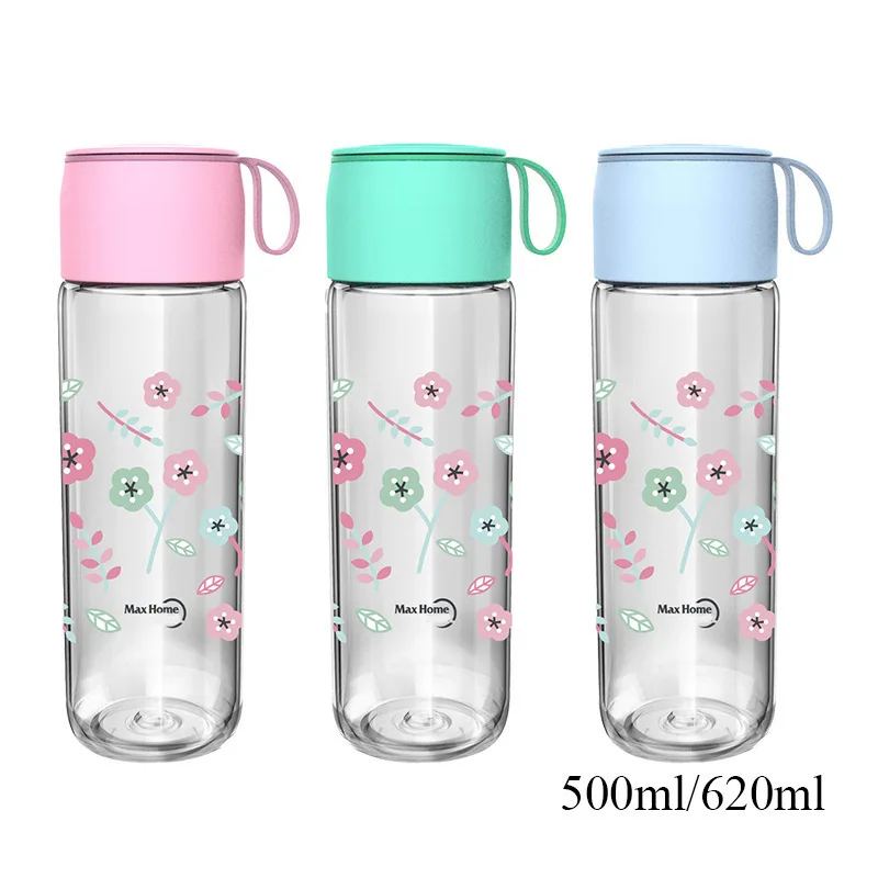 Герметичная Бутылка Для Воды 500 мл стеклянная чашка с цветочным узором для молока