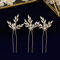 women crystal wedding hair accessories handmade gold hair sticks european pearls hairbands hairpins