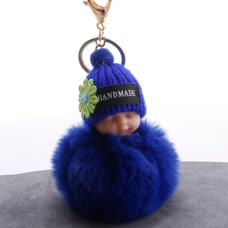sapphire Милая Детская плюшевая кукла для сна, детская игрушка, меховой шар, брелок для ключей, подвеска, сумка для девочки, украшение, пасхальный декор, подарки на день рождения, рождественский подарок - Цвет: sapphire