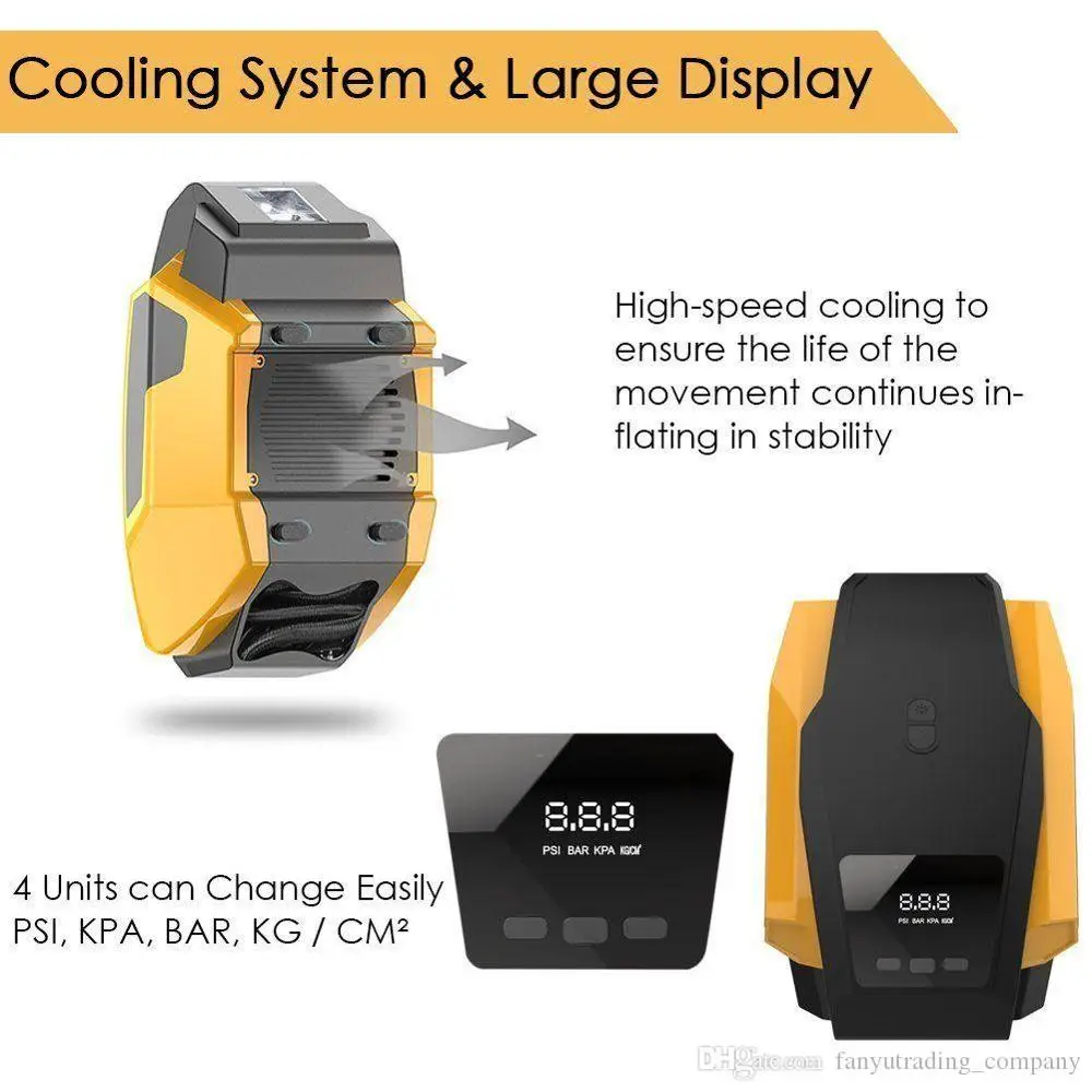 Online Compresor De Aire Eléctrico Portátil Para Coche, Bomba Infladora De 12V De Neumáticos Con Cable De Alimentación Extendido De 2.8m De Largo, Enchufe De Encendedor De Cigarrillos
