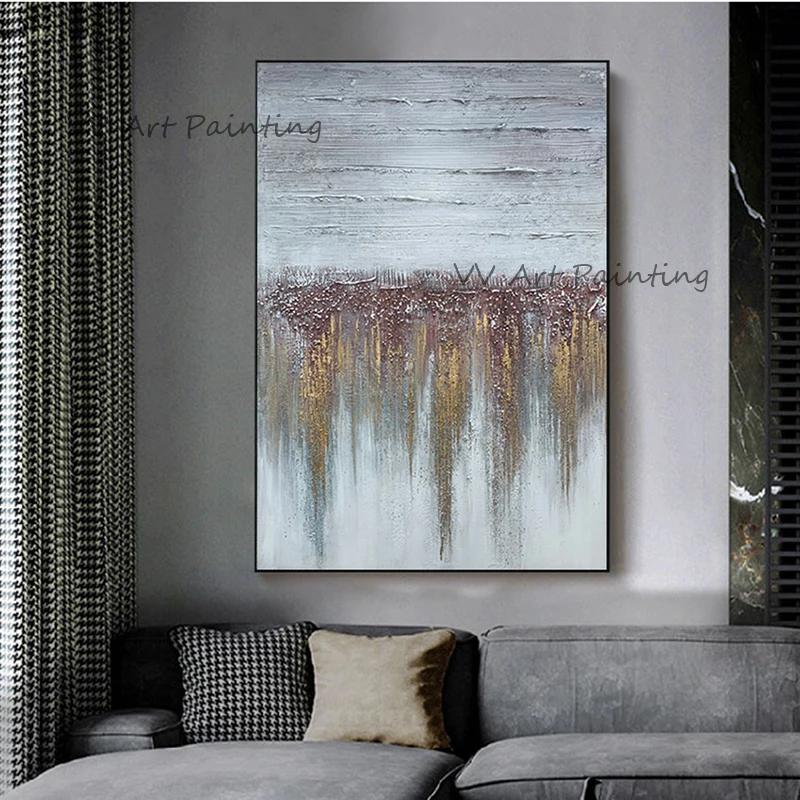 

Лидер продаж, ручная роспись, абстрактная картина маслом, Современные Простые коричневые постеры, декоративные картины для гостиной, Посте...