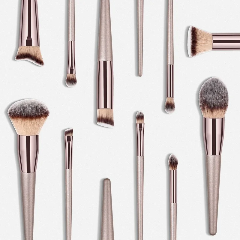 

Champagne Gold Makeup Brush Set 4/9/10/14/20pcs Set Champagne Portable Makeup Brush Set Cosmetic Accessories