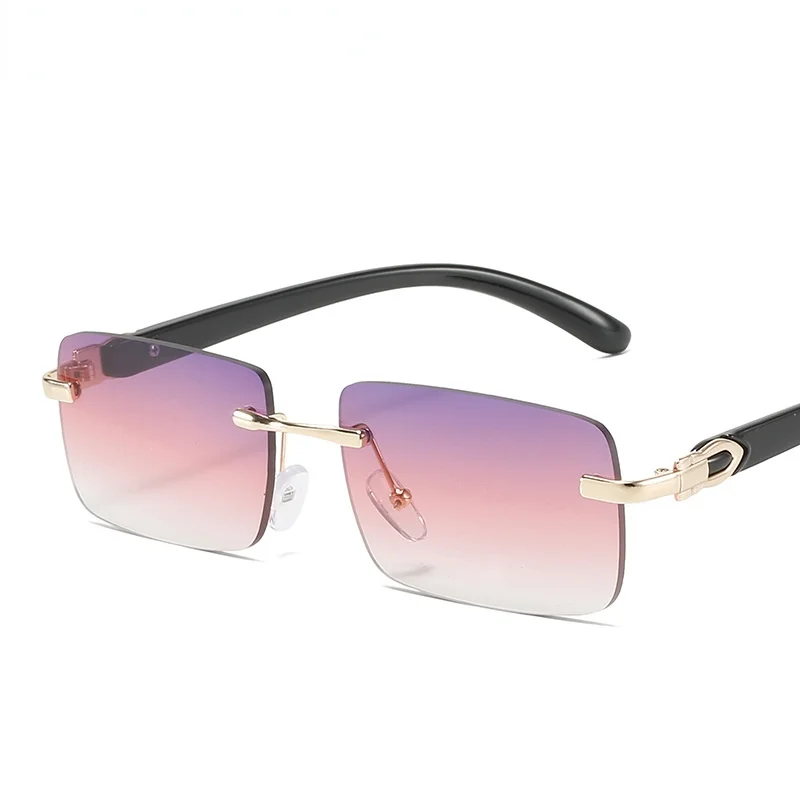 

fashion Rimless Sunglasses Women Ocean Lens Sunglass Vintage Men Luxury Brand Design Eyewear Gradient Shades UV400 Sun Glass