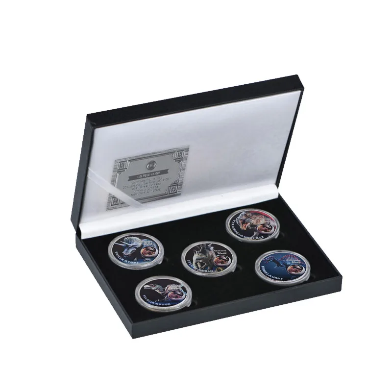 5 шт. WR динозавр Серебряная Фотогалерея с чехлом для монет металлические монеты