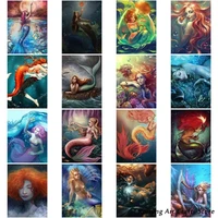 5d diy diamond painting deep sea mermaid embroidery full round square drill cross stitch kits cartoon mosaic pictures home decor
