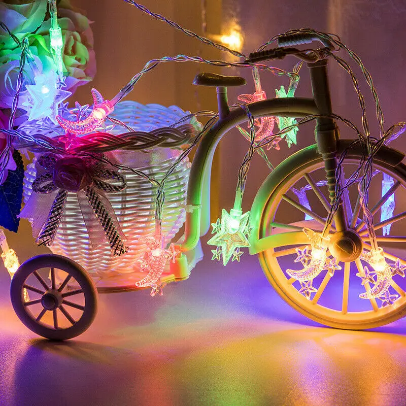 

Star Moon Led Curtain Garland String Light Eid Mubarak Ramadan Decoration Islam Muslim Party Decor Eid Al Adha Gift Eid Mubarak