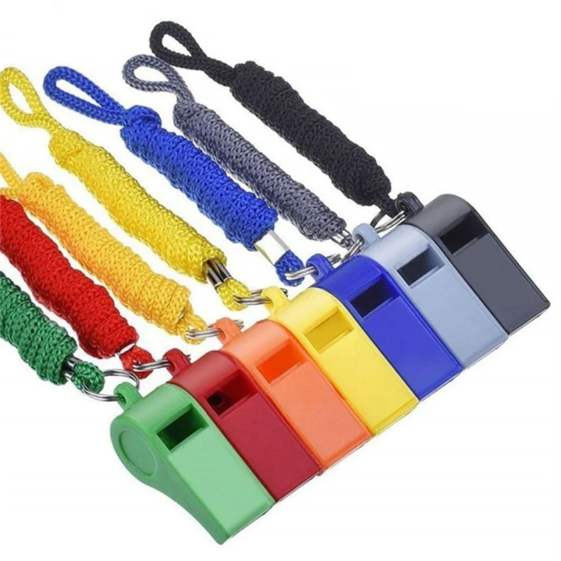 

7Pcs/Lot Plastic Whistles Referee Survival Outdoor Football Training Sports Whistle With Loud Voice Color Random