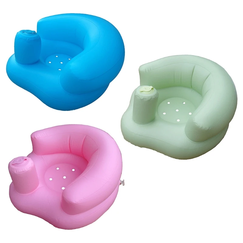 

Baby Learning Seat Bathing Lounging Portable Inflatable Bath Chair PVC Sofa Shower Stool for Playing Eating