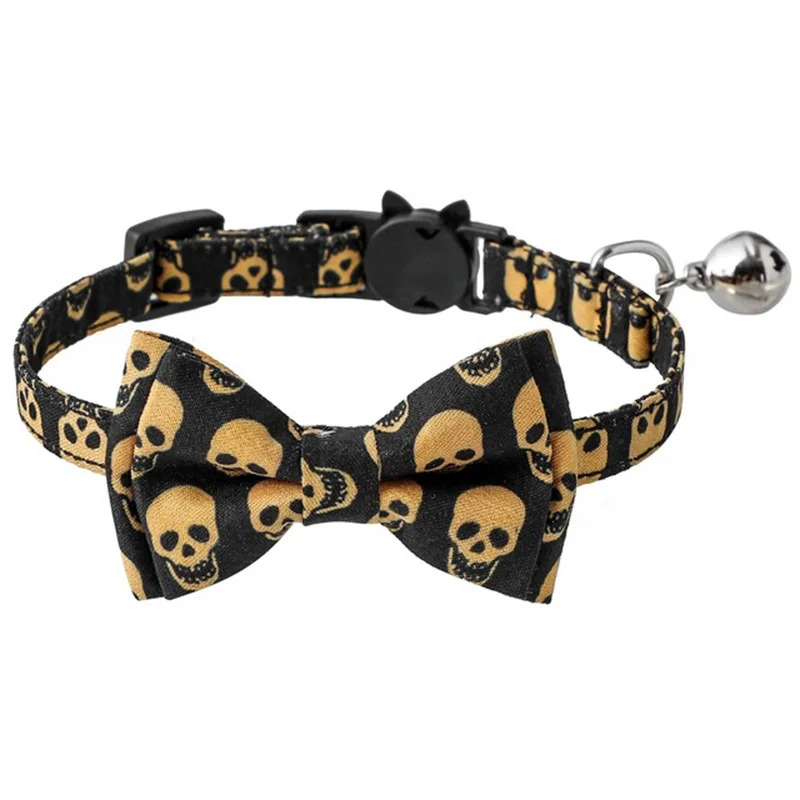 

Pets Cats Dogs Halloween Funny Dress Up Headdress Pumpkin Skull Bat Ghost Festival Pet Bow Bell Cat Collar