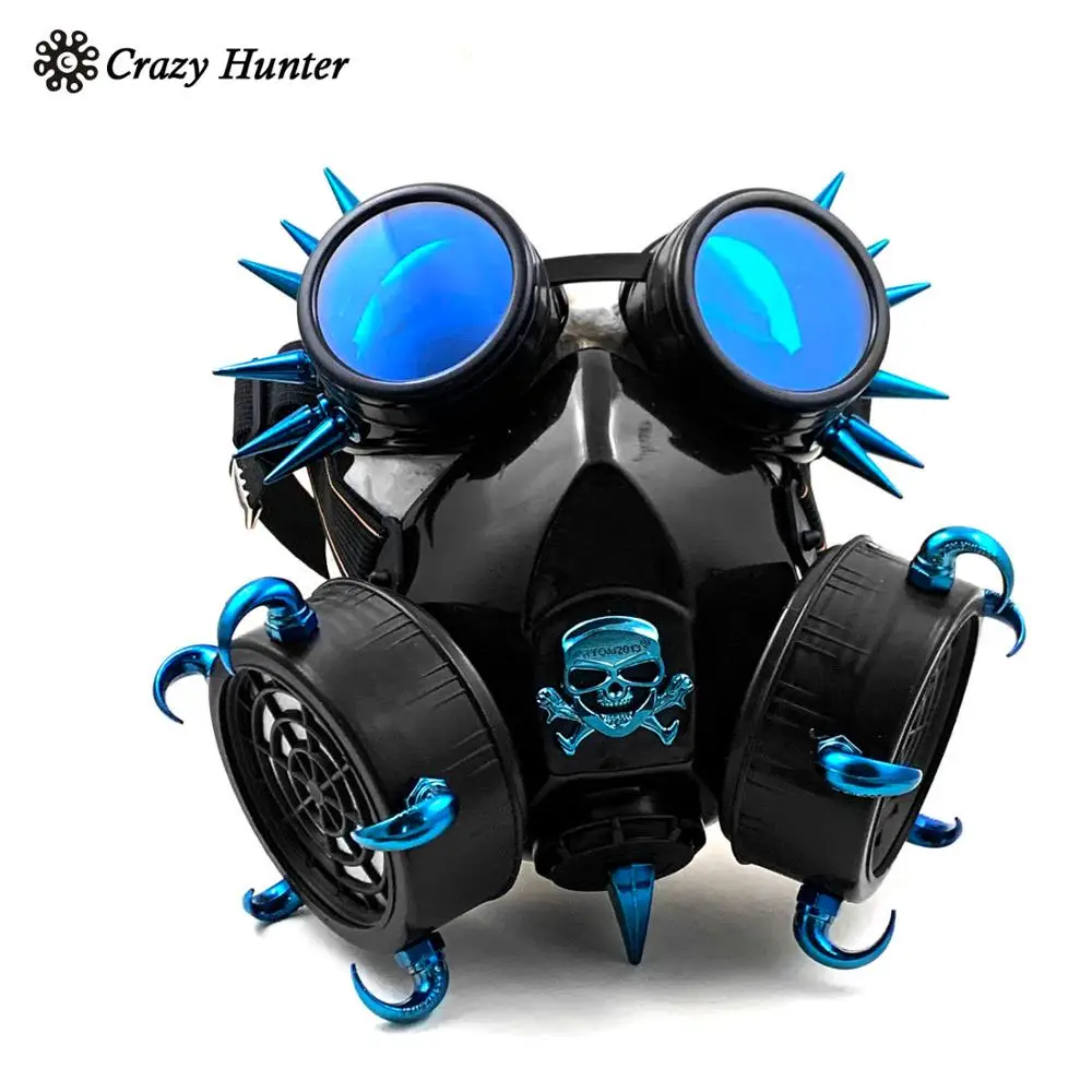 Маска в стиле стимпанк с очками Готическая маска шипами для косплея |