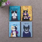 Мультяшный чехол с изображением животного кошки пропуска для путешествий для женщин и мужчин держатель для кредитных карт чехол из искусственной кожи визитница кошелек для карт