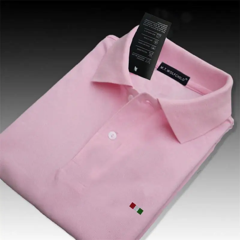 Рубашка поло мужская с коротким рукавом 100% хлопок Повседневная модная брендовая