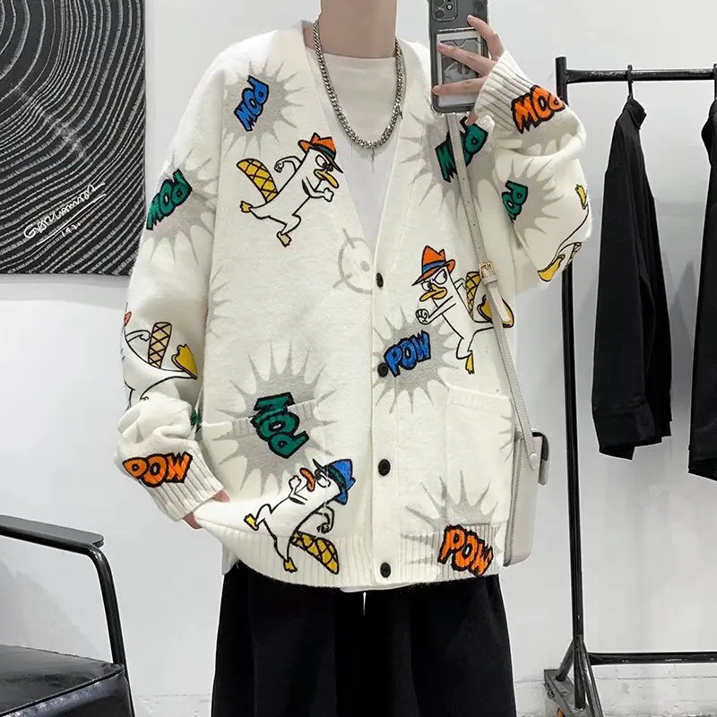 

Anime sweater kawaii clothes Women's Cardigans Long Sleeve Girls Large Knit Winter Woman Oversize Button-down Ladies