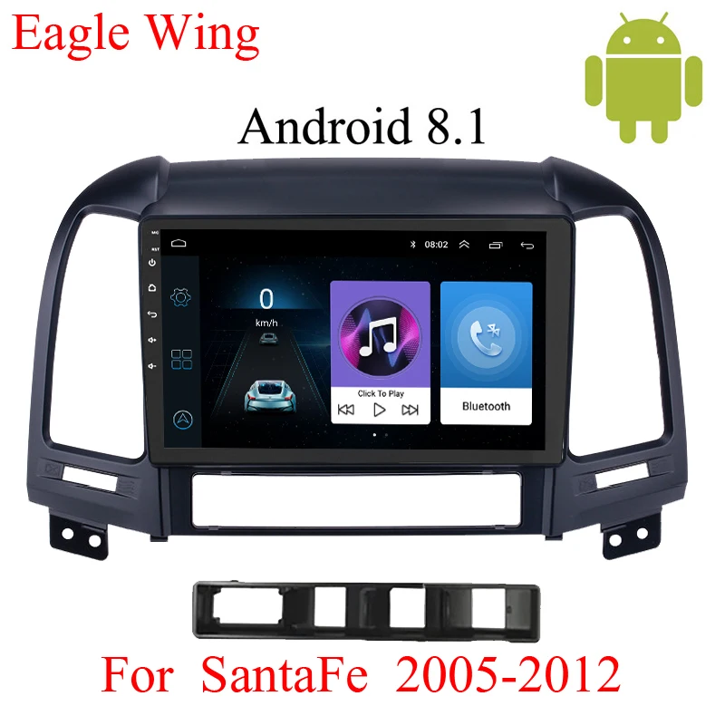 Android 8,1 автомобильный Радио мультимедийный плеер навигация для hyundai Santa Fe 2006-2012 с стерео автомобильный dvd gps плеер карта
