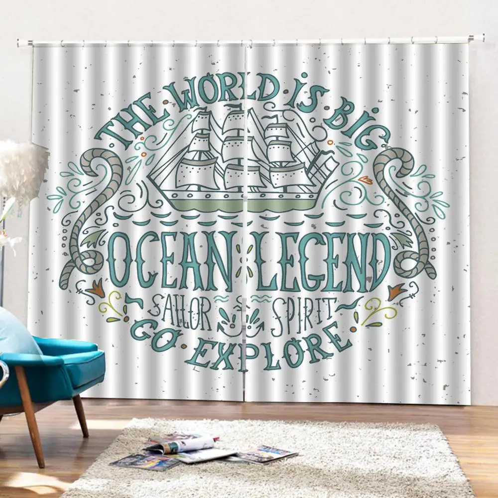 Пользовательский морской занавес парусника пусть ваши мечты установить парус