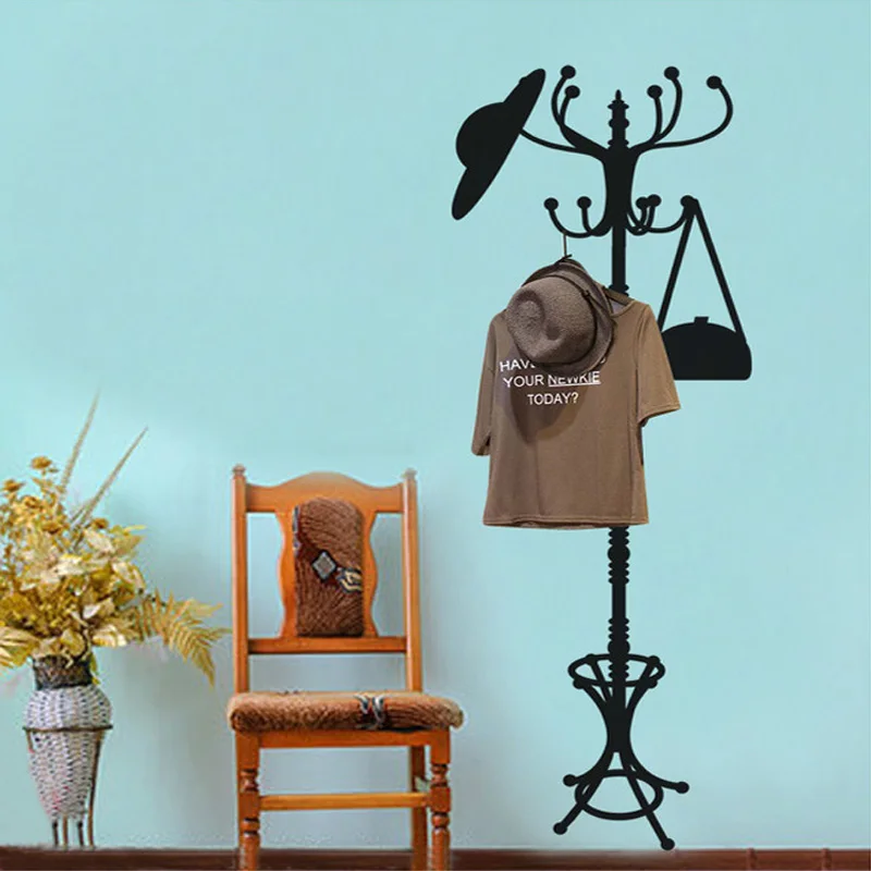 3D креативные настенные стикеры в виде вешалки для пальто из ПВХ