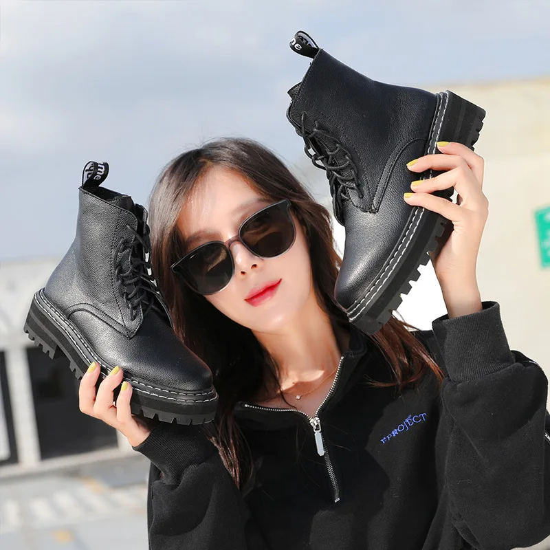 Роскошная брендовая Новинка 2019 модные женские сапоги из 100% воловьей кожи Зимние