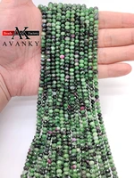 natural faceted epidote rubys beads small section loose spacer for jewelry making diy necklace bracelet 15 4x6mm